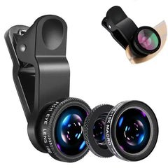 3-in-1 Smartphone Lens Kit | Wide Angle, Fisheye & Macro for iPhone & Android