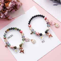 Pearl & Natural Stone Bead Bracelet | Elegant Women's Jewelry