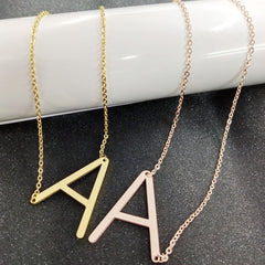 Personalized Initial Letter Pendant Necklace – Gold, Silver & Rose Gold Stainless Steel