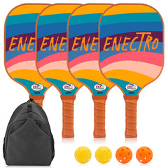 ENECTRO Pickleball Paddles Set of 4 – USAPA Approved with Bag & Balls