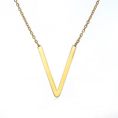 Personalized Initial Letter Pendant Necklace – Gold, Silver & Rose Gold Stainless Steel