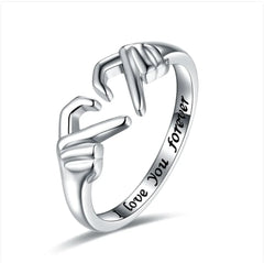 Claddagh Heart Hug Ring - "I Love You Forever" Adjustable Couple Ring