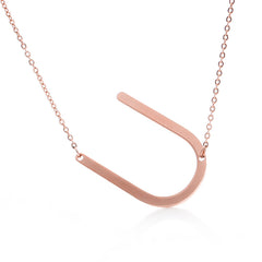 Personalized Initial Letter Pendant Necklace – Gold, Silver & Rose Gold Stainless Steel