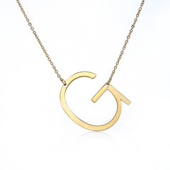 Personalized Initial Letter Pendant Necklace – Gold, Silver & Rose Gold Stainless Steel