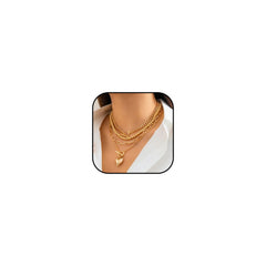 Gold Boho Layered Necklace Stack for Women – Trendy Pearl & Charm Necklaces Set
