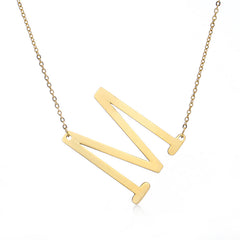 Personalized Initial Letter Pendant Necklace – Gold, Silver & Rose Gold Stainless Steel