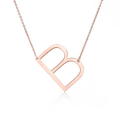 Personalized Initial Letter Pendant Necklace – Gold, Silver & Rose Gold Stainless Steel