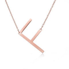 Personalized Initial Letter Pendant Necklace – Gold, Silver & Rose Gold Stainless Steel