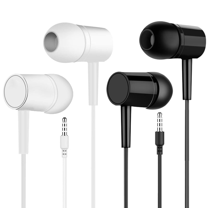 Wired Earbuds 2-Pack | In-Ear Headphones with Noise Cancelling (3.5mm)