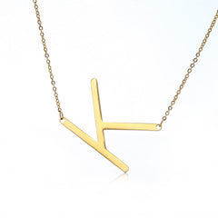 Personalized Initial Letter Pendant Necklace – Gold, Silver & Rose Gold Stainless Steel