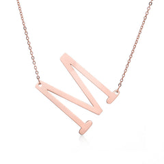 Personalized Initial Letter Pendant Necklace – Gold, Silver & Rose Gold Stainless Steel