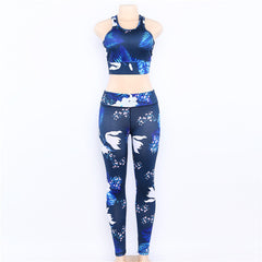 Women's Floral Print Yoga Set | Sports Bra & Leggings Workout Outfit