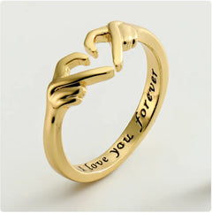 Claddagh Heart Hug Ring - "I Love You Forever" Adjustable Couple Ring