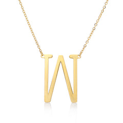Personalized Initial Letter Pendant Necklace – Gold, Silver & Rose Gold Stainless Steel