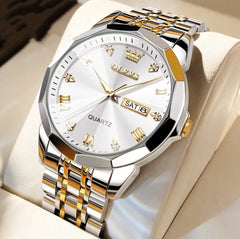 Roman Numeral Dual-Date Quartz Watch