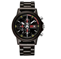 Wooden Quartz Watch for Men with Multifunctional Features