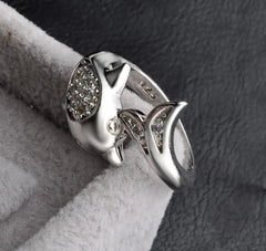 Dolphin Ring, Women's Silver-Plated Creative Adjustable Ring