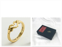 Claddagh Heart Hug Ring - "I Love You Forever" Adjustable Couple Ring