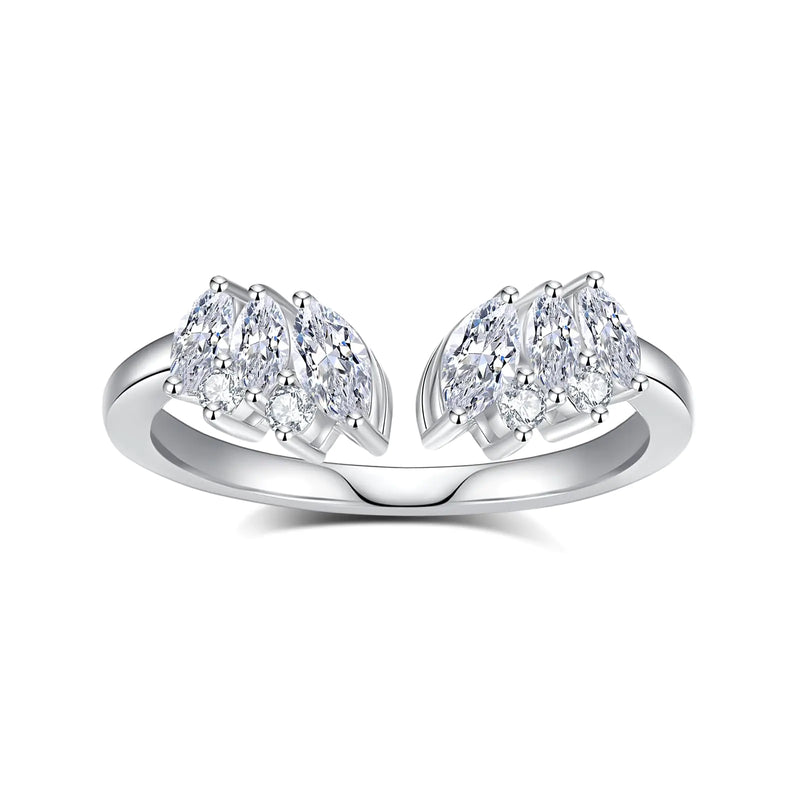 Moissanite Promise Ring - 1.1CT Marquise Cut Sterling Silver Engagement Ring