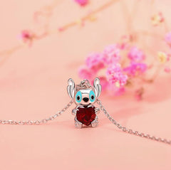 Stitch Figurine Heart Necklace - Creative and Cute Design