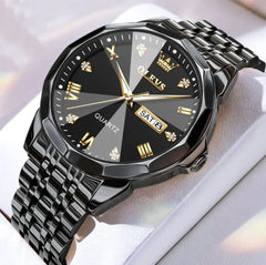 Roman Numeral Dual-Date Quartz Watch