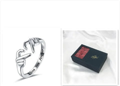 Claddagh Heart Hug Ring - "I Love You Forever" Adjustable Couple Ring