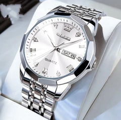 Roman Numeral Dual-Date Quartz Watch
