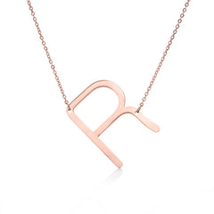 Personalized Initial Letter Pendant Necklace – Gold, Silver & Rose Gold Stainless Steel