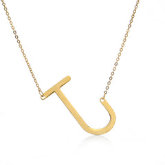 Personalized Initial Letter Pendant Necklace – Gold, Silver & Rose Gold Stainless Steel