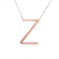 Personalized Initial Letter Pendant Necklace – Gold, Silver & Rose Gold Stainless Steel