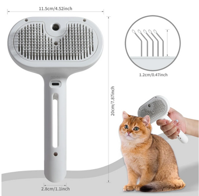 Self-Cleaning Pet Spray Brush – Deshedding Tool for Cats & Dogs