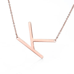 Personalized Initial Letter Pendant Necklace – Gold, Silver & Rose Gold Stainless Steel