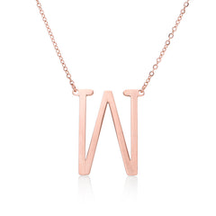 Personalized Initial Letter Pendant Necklace – Gold, Silver & Rose Gold Stainless Steel