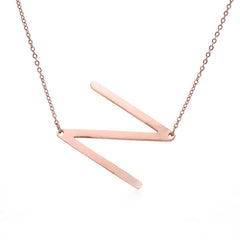 Personalized Initial Letter Pendant Necklace – Gold, Silver & Rose Gold Stainless Steel