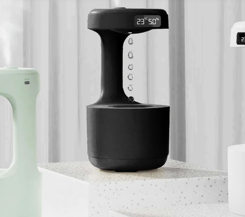 Anti-Gravity Humidifier with Clock & Aroma Diffuser