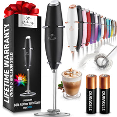 Zulay Kitchen Milk Frother Wand | Electric Foam Maker for Coffee, Lattes & More