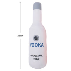 Plush Stuffed Vodka Whiskey Bottle Dog Toy