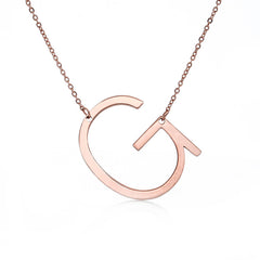 Personalized Initial Letter Pendant Necklace – Gold, Silver & Rose Gold Stainless Steel