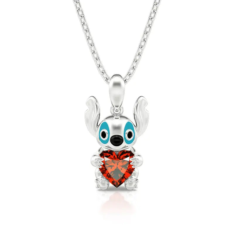 Stitch Figurine Heart Necklace - Creative and Cute Design