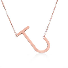 Personalized Initial Letter Pendant Necklace – Gold, Silver & Rose Gold Stainless Steel