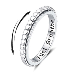 Heart Fidget Spinner Ring - 925 Sterling Silver Anxiety Relief Ring