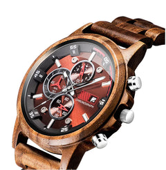 Wooden Quartz Watch for Men with Multifunctional Features