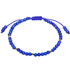 Lapis Lazuli Chakra Bracelet - Natural Gemstone Healing Crystal Beaded Bracelet