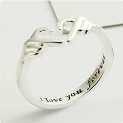 Claddagh Heart Hug Ring - "I Love You Forever" Adjustable Couple Ring